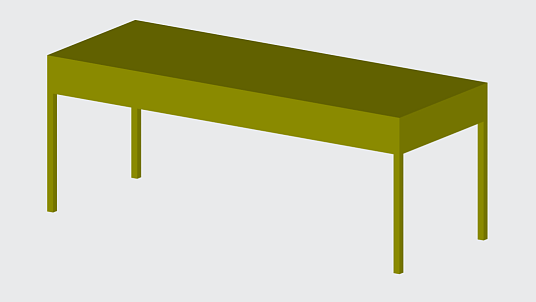 Трёхмерная модель: Стол детский двухместный. Тип II. Класс IFC: ifcFurniture.TABLE